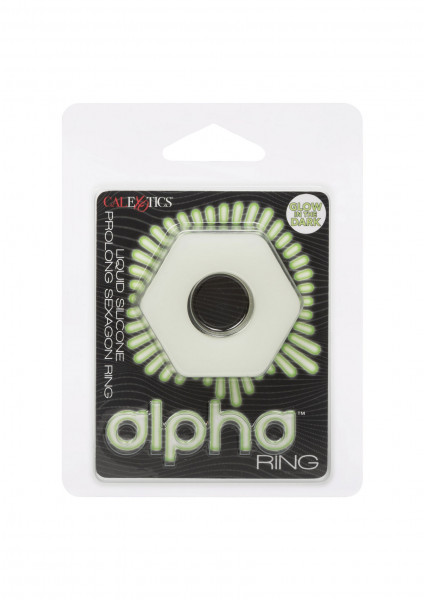 CalExotics Alpha Glow-In-The-Dark Liquid Silicone Prolong Sexagon Ring